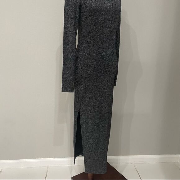 Zara Trafaluc Gray Casual Dress Long Sleeve Bodycon Scoop Neck Size Medium - Picture 6 of 8